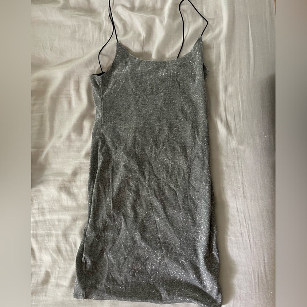 Silver mini dress